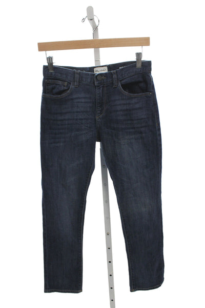 DL1961 Womens Straight Jeans Blue Mid Rise Button Closure Size 14
