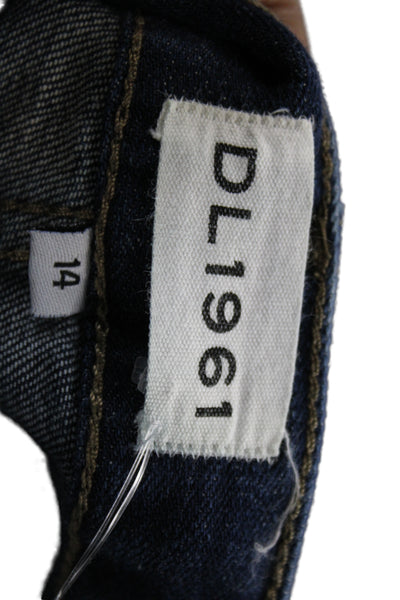 DL1961 Womens Straight Jeans Blue Mid Rise Button Closure Size 14