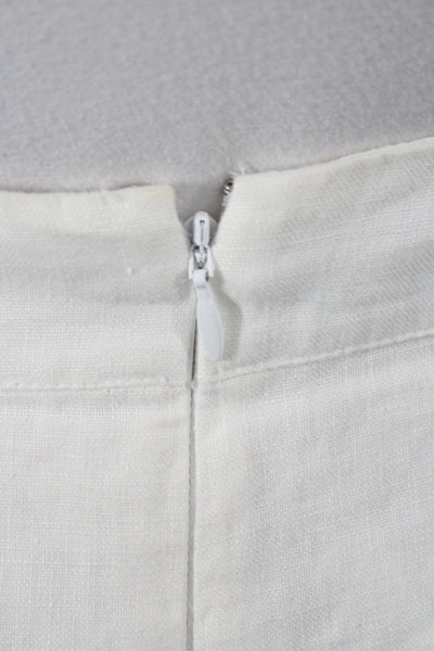 Reformation Womens A-Line White Linen Midi Skirt Size 4