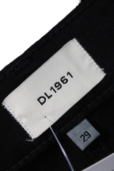 DL1961 Womens Wide Leg Black Jeans High Rise Button Size 29