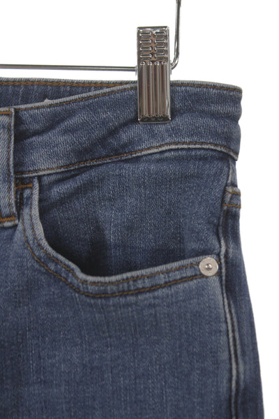Frame Womens Cropped Mid Rise Jeans Blue Cotton Button Size 28
