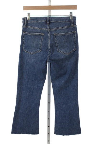 Frame Womens Cropped Mid Rise Jeans Blue Cotton Button Size 28