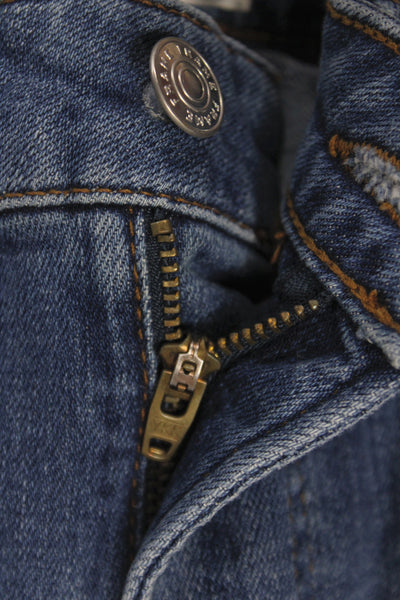 Frame Womens Cropped Mid Rise Jeans Blue Cotton Button Size 28