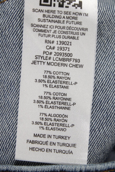 Frame Womens Cropped Mid Rise Jeans Blue Cotton Button Size 28