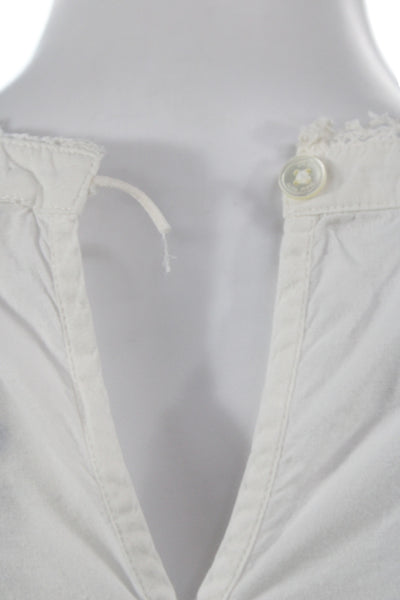 Sea New York Womens White Cotton Shift Dress Short Sleeve Bohemian Size L