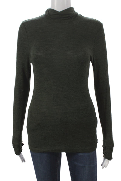 COS Womens Pullover Wool Turtleneck Sweater Green Long Sleeve Size M