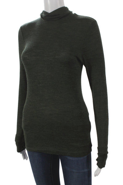 COS Womens Pullover Wool Turtleneck Sweater Green Long Sleeve Size M