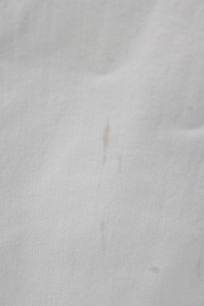 Veronica Beard Women Cropped White Mid Rise Jeans Button Cotton Size 25