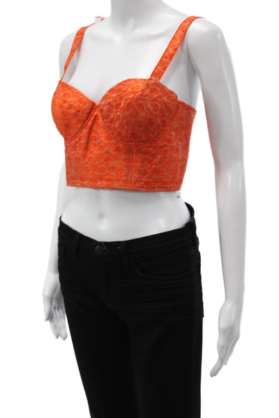Rosie Assoulin Women Corset Top Floral Sweetheart Zip Sleeveless Linen Size 6