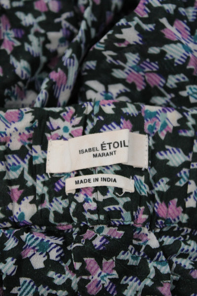Etoile Isabel Marant Womens Black Floral Mini Skirt Viscose Pull On Size 36