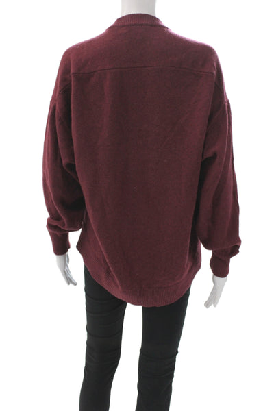 Michael Michael Kors Women Red Crew Neck Long Sleeve Pullover Size 2XS