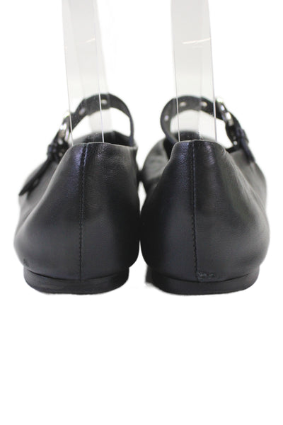 Reformation Women's Round Toe Slip-On Flat Shoes Black Size 6