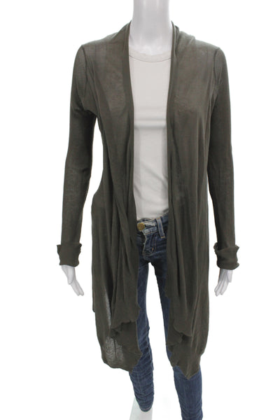 Rick Owens Womens Gray V Neck Long Sleeve Cardigan 100% Viscose Size L