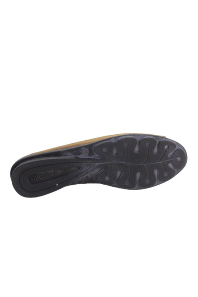 Arche Womens Pebbled Perforated Leather Zip Up Flats Brown Doze 41 11