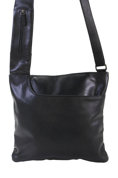 Radley Womens Single Strap Pocket Front Leather Messenger Handbag Black