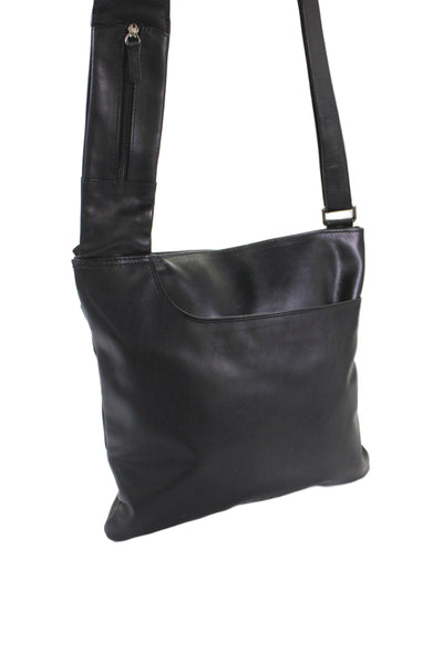 Radley Womens Single Strap Pocket Front Leather Messenger Handbag Black