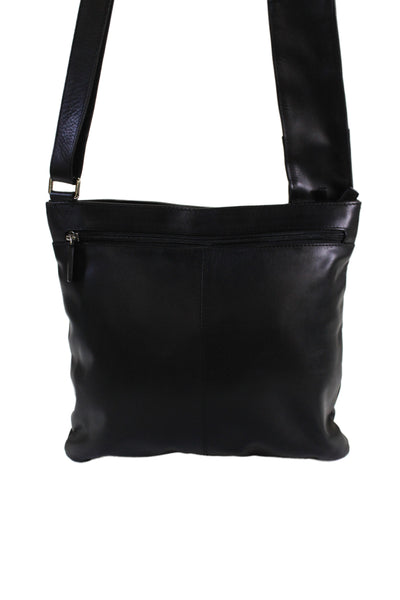 Radley Womens Single Strap Pocket Front Leather Messenger Handbag Black