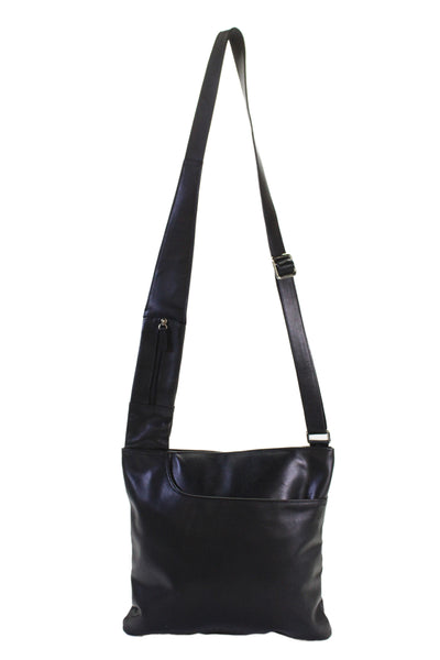 Radley Womens Single Strap Pocket Front Leather Messenger Handbag Black