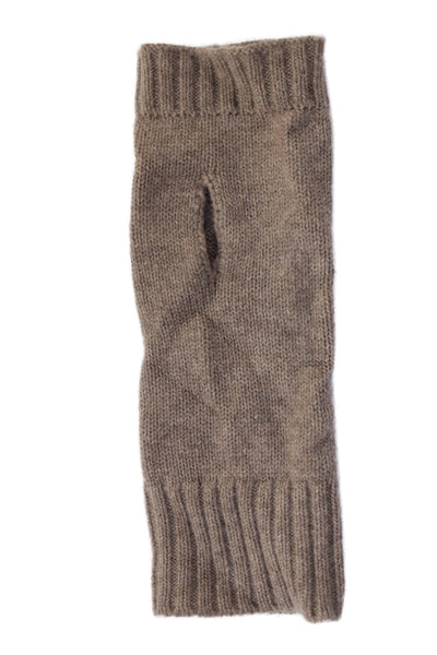 Club Monaco Womens Brown Cashmere Knit Fingerless Gloves One Size