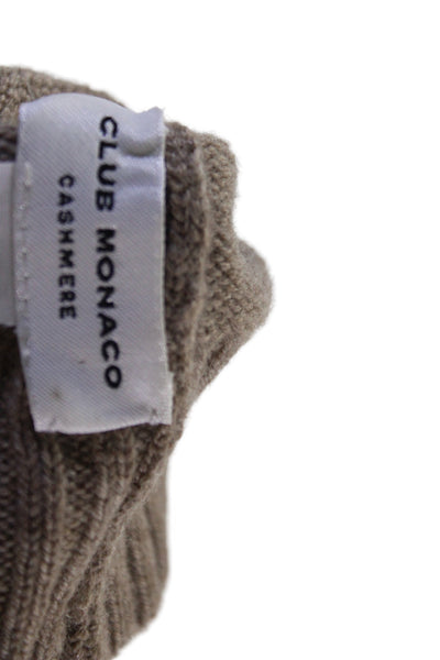Club Monaco Womens Brown Cashmere Knit Fingerless Gloves One Size