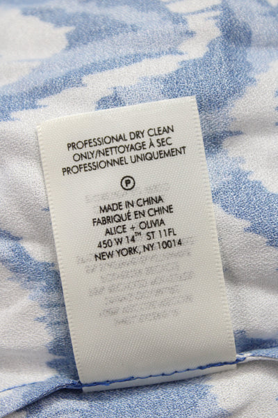 Alice + Olivia Womens Bohemian Blue Geometric Tunic Tie 3/4 Sleeve Size S