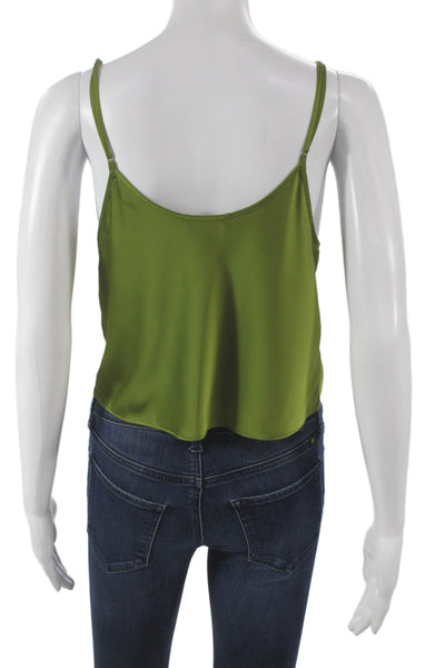 Cinq A Sept Women Green Cowl Neck Camisole Party Size M