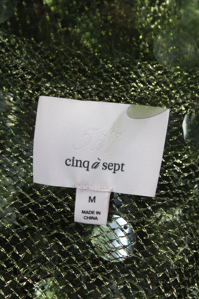 Cinq A Sept Women Green Cowl Neck Camisole Party Size M