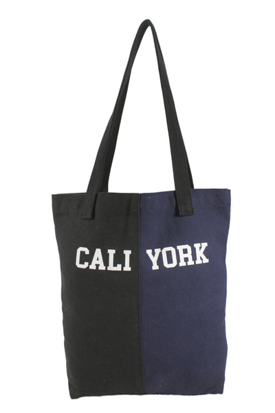Cynthia Rowley X Bandier Womens Bi Color Cali York Canvas Tote Handbag Navy