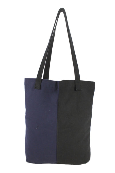 Cynthia Rowley X Bandier Womens Bi Color Cali York Canvas Tote Handbag Navy