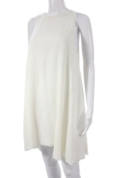 Alexander Wang Women Shift Dress Ivory Viscose Sleeveless Knee Length Size 8