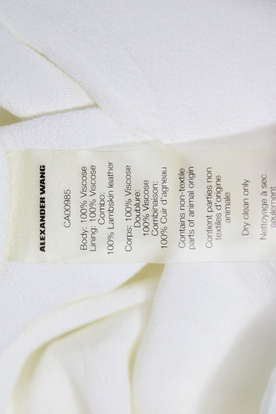 Alexander Wang Women Shift Dress Ivory Viscose Sleeveless Knee Length Size 8