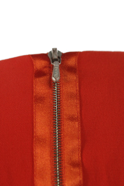Victoria Beckham Womens Sheath Dress Orange Silk Zip Size 8