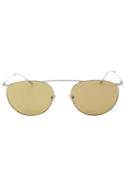 Calvin Klein Women's Round Lens Silver Frame Sunglasses