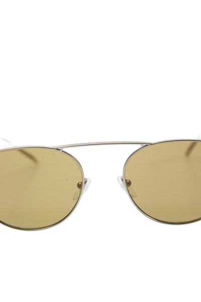 Calvin Klein Women's Round Lens Silver Frame Sunglasses