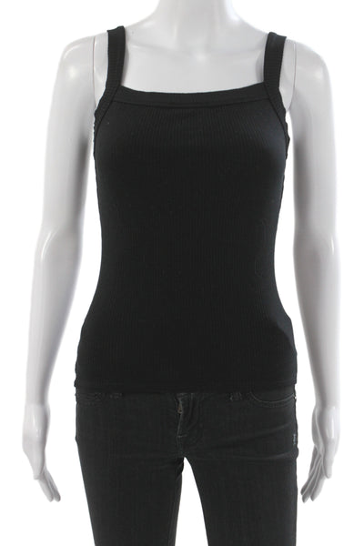 Reformation Women Basic Black Tencel Lyocell Square Neck Sleeveless Tank Size S