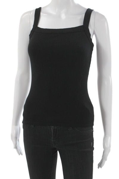 Reformation Women Basic Black Tencel Lyocell Square Neck Sleeveless Tank Size S