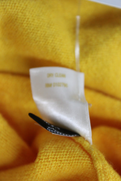 Kate Spade New York Women Cardigan Yellow 90% Wool 3/4 Sleeve Round Neck Size S