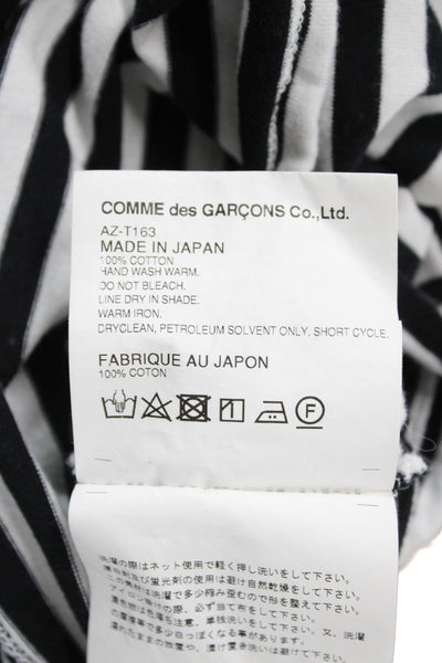 Play Comme Des Garcons Women Jersey Striped Heart Black T-Shirt Size M