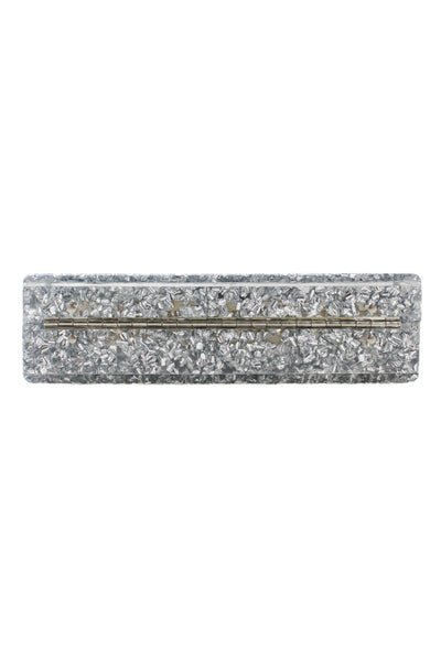 Edie Parker Womens Rectangular Resin ALV Clutch Handbag Silver Tone Blue