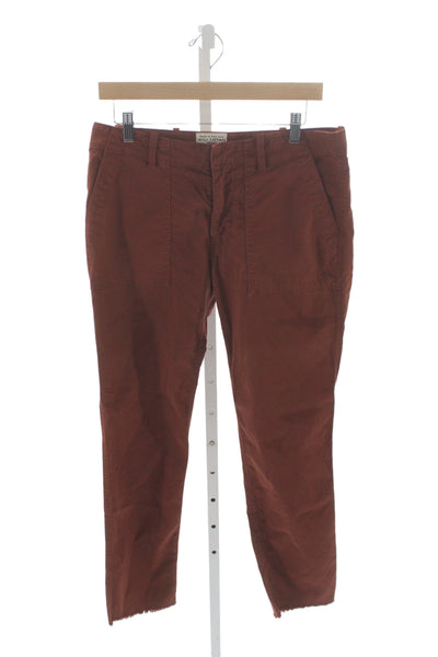 Nili Lotan Women Brown Chino Pants Military 98% Cotton Size 6