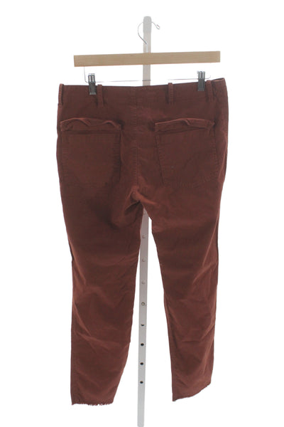 Nili Lotan Women Brown Chino Pants Military 98% Cotton Size 6