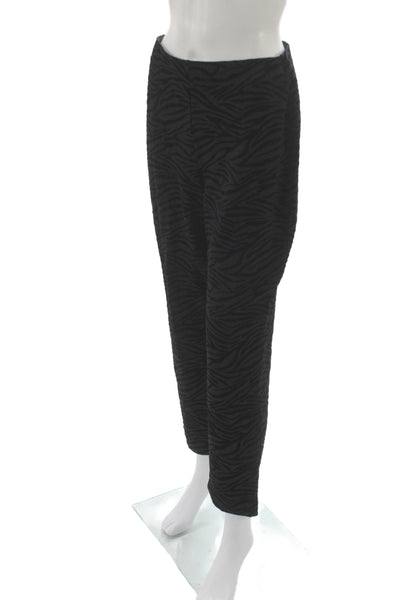 Michael Michael Kors Women Black Animal Print Ankle Pants Size L