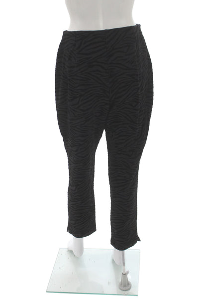 Michael Michael Kors Women Black Animal Print Ankle Pants Size L