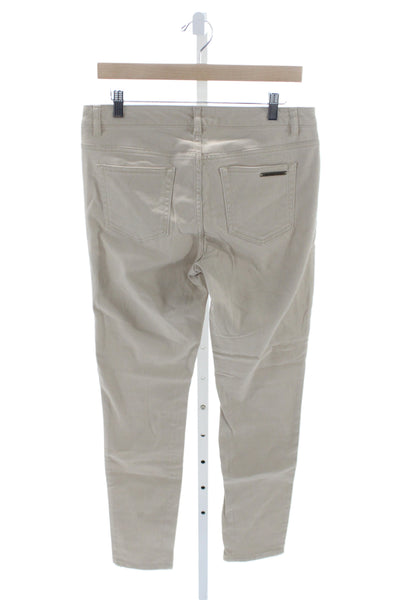 Michael Kors Women Beige Skinny Jeans Mid Rise Cotton Size 6