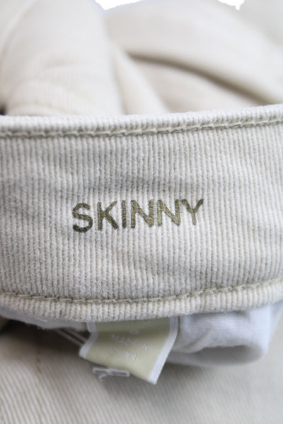 Michael Kors Women Beige Skinny Jeans Mid Rise Cotton Size 6