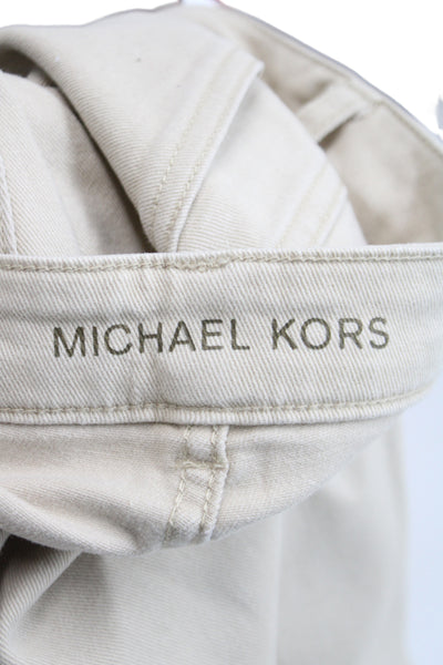 Michael Kors Women Beige Skinny Jeans Mid Rise Cotton Size 6