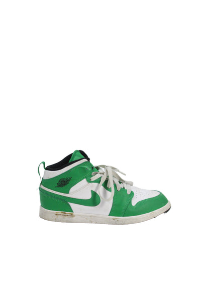 Nike Childrens Boys Air Jordan 1 Mid Sneakers Lucky Green White Size 3 Y