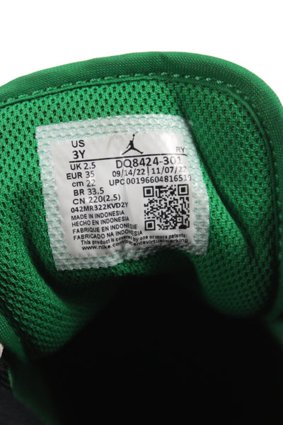 Nike Childrens Boys Air Jordan 1 Mid Sneakers Lucky Green White Size 3 Y