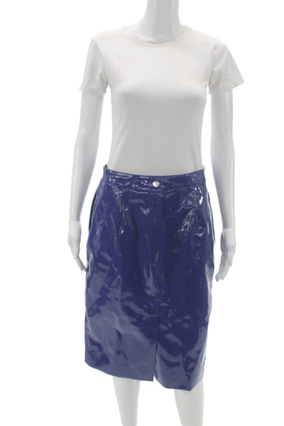 Marc By Marc Jacobs Womens Straight Pencil Skirt Blue Button Size 8