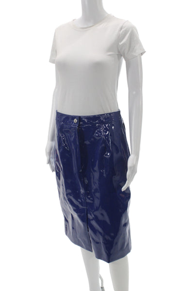 Marc By Marc Jacobs Womens Straight Pencil Skirt Blue Button Size 8